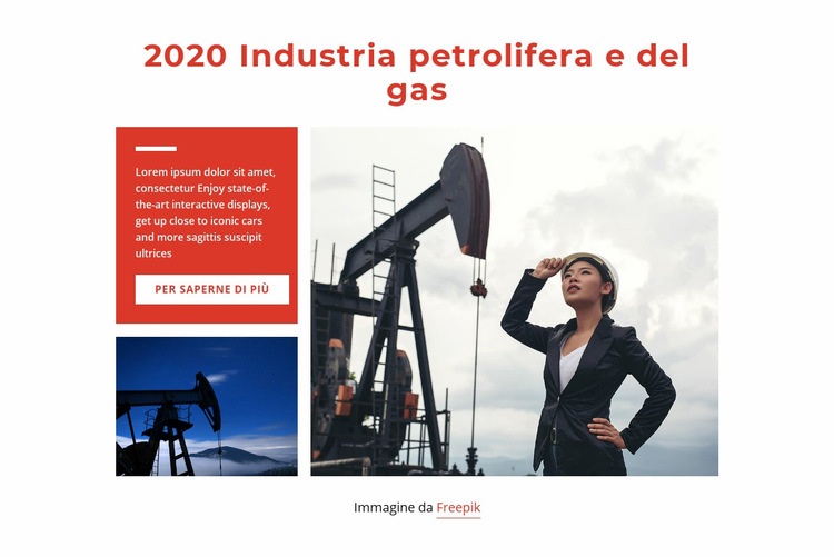 Tecnologia industriale del gas Mockup del sito web