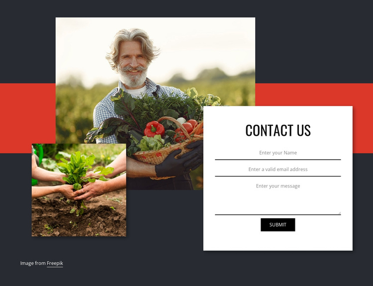 Contact us for vegetables Joomla Page Builder