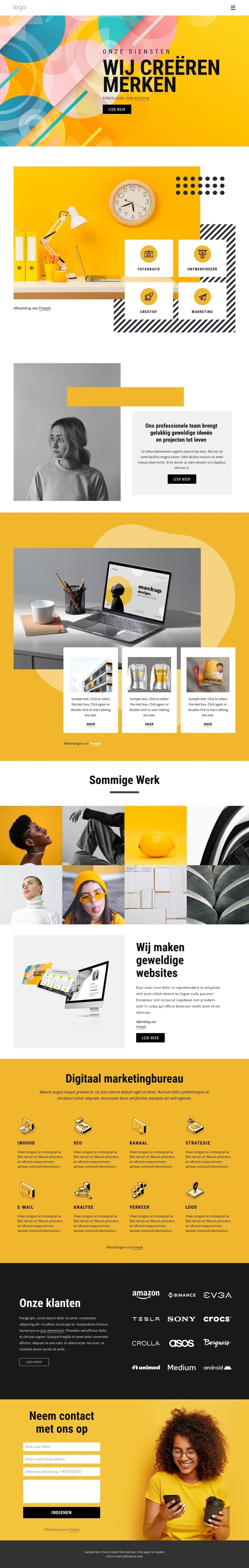 11+ jaar merkervaring Website mockup