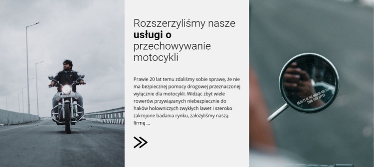 Serwis motocykli Makieta strony internetowej