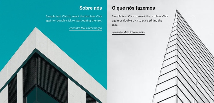 Sobre construtora Maquete do site