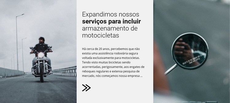 Serviços de motocicletas Maquete do site