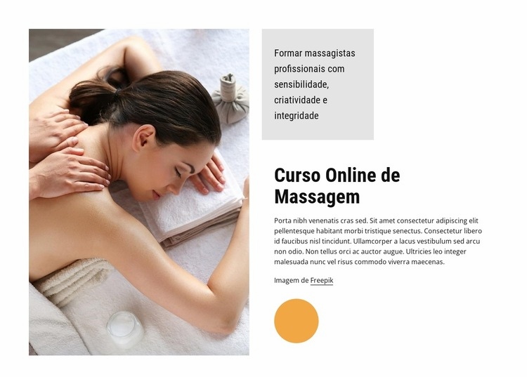 Cursos online de massagem Maquete do site