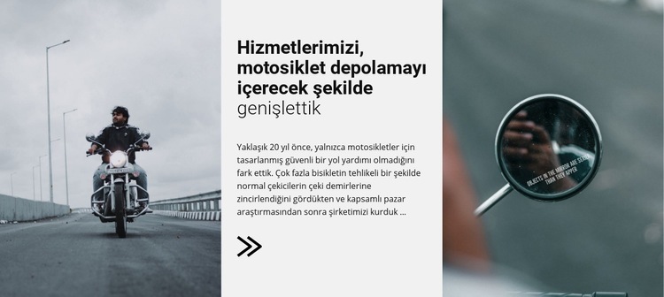 Motorcykles hizmetleri Bir Sayfa Şablonu