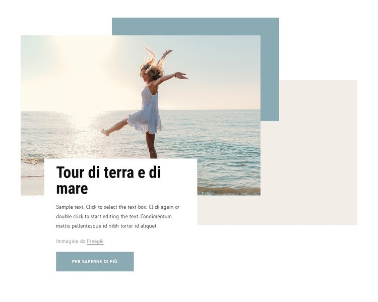 Escursioni via terra e via mare Mockup del sito web