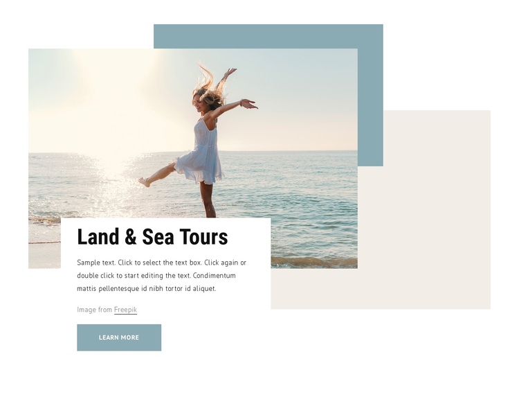 Land and sea tours One Page Template