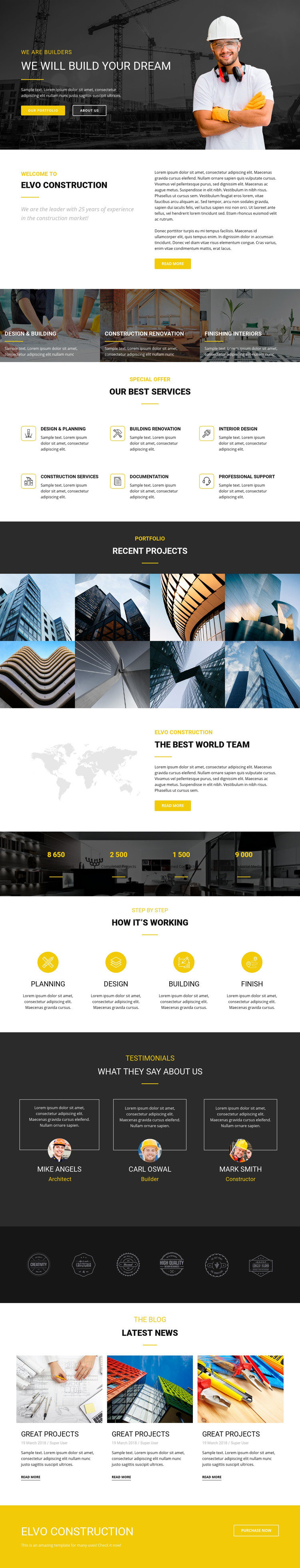 Build your dream industrial Homepage Design