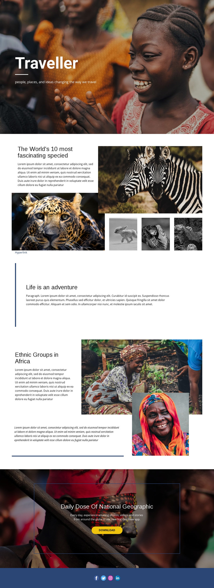Life is an adventure HTML Template