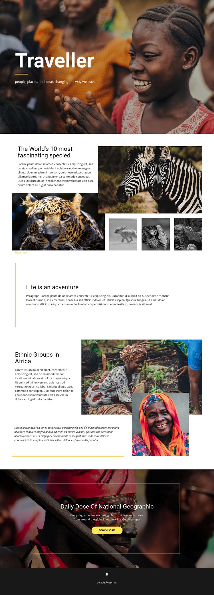 Life is an adventure Webflow Template Alternative