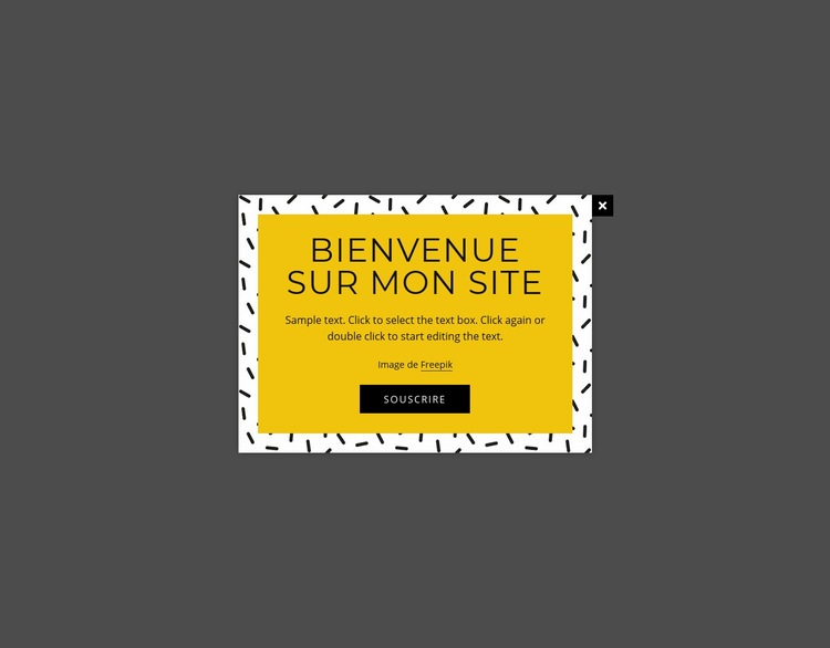 Abonnez-vous au formulaire contextuel Modèle de site Web