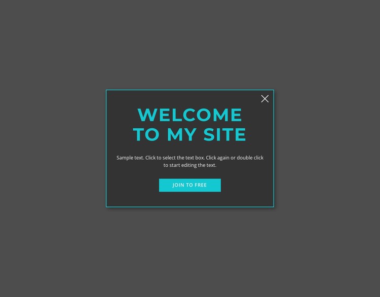 Welcome modal form CSS Template