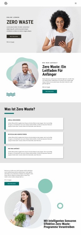 Zero Waste Kurse - Bootstrap-Vorlage Für Eine Seite