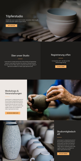 Werkstatt Keramik Kunst – Fertiges Website-Design