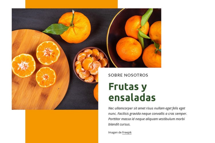 Frutas y ensaladas Diseño de páginas web