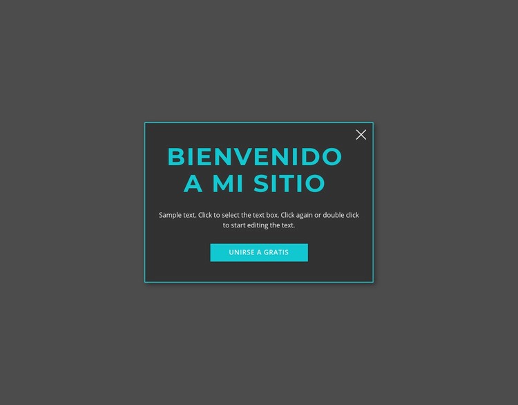 Formulario modal de bienvenida Plantilla HTML5