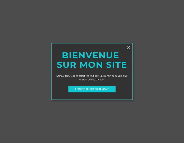 Formulaire modal de bienvenue Créateur de site Web HTML