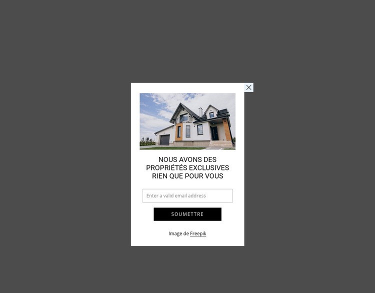 Popup avec image et formulaire Créateur de site Web HTML