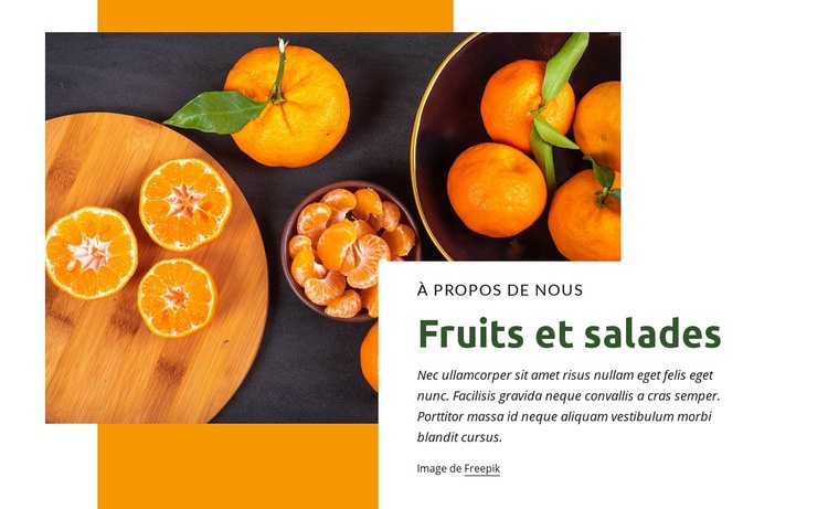 Fruits et salades Maquette de site Web