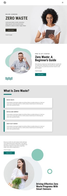 Zero Waste Courses - Responsive HTML Template