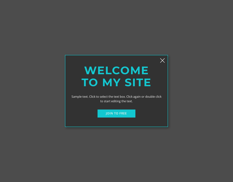 Welcome modal form HTML Template