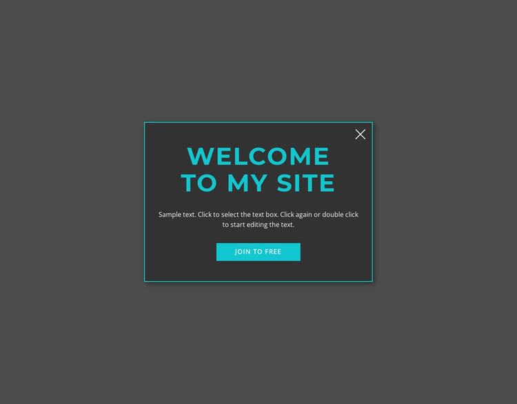 Welcome modal form Html Website Builder