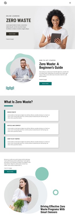 Zero Waste Courses - Free Download HTML5 Template