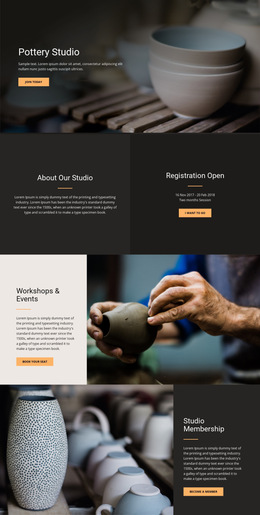 Premium HTML5 Template For Workshop Pottery Art