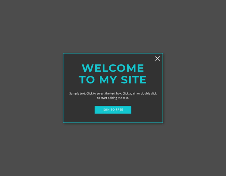 Welcome modal form HTML5 Template