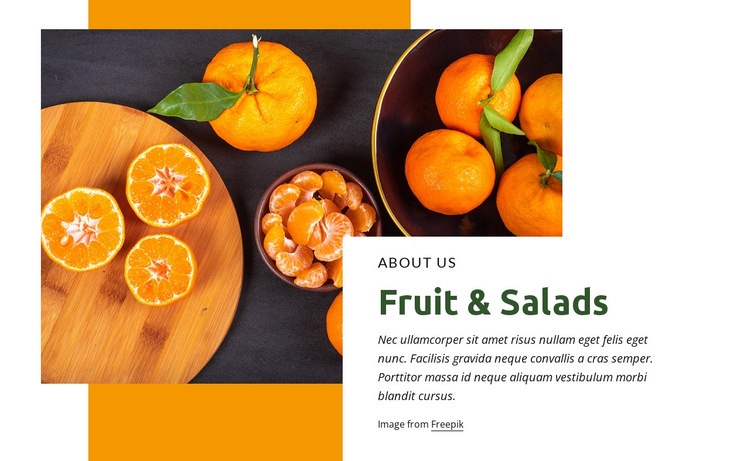 Gyümölcs és saláta Html Weboldal készítő