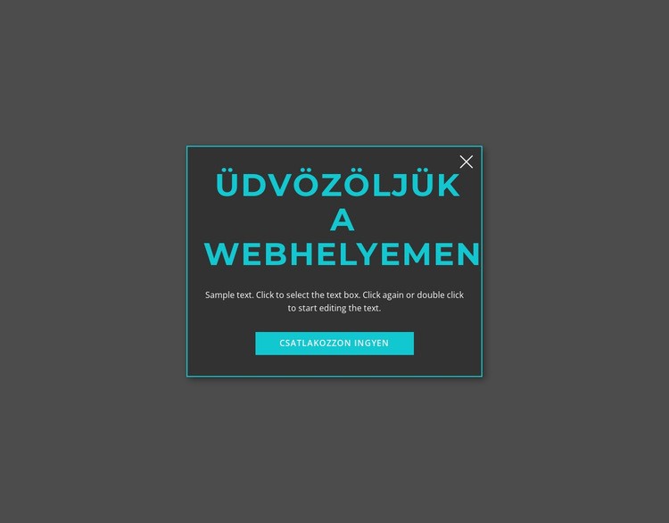 Üdvözöljük modális formában CSS sablon