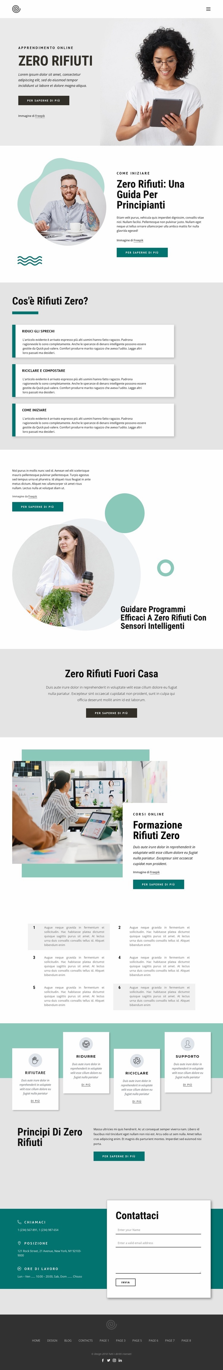 Corsi Zero Sprechi Mockup del sito web