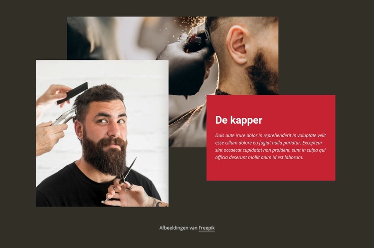 Kapper modewinkel Website Builder-sjablonen