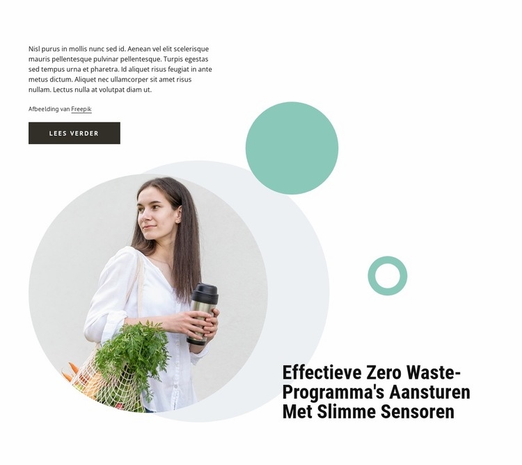 Zero waste-programma's Website mockup