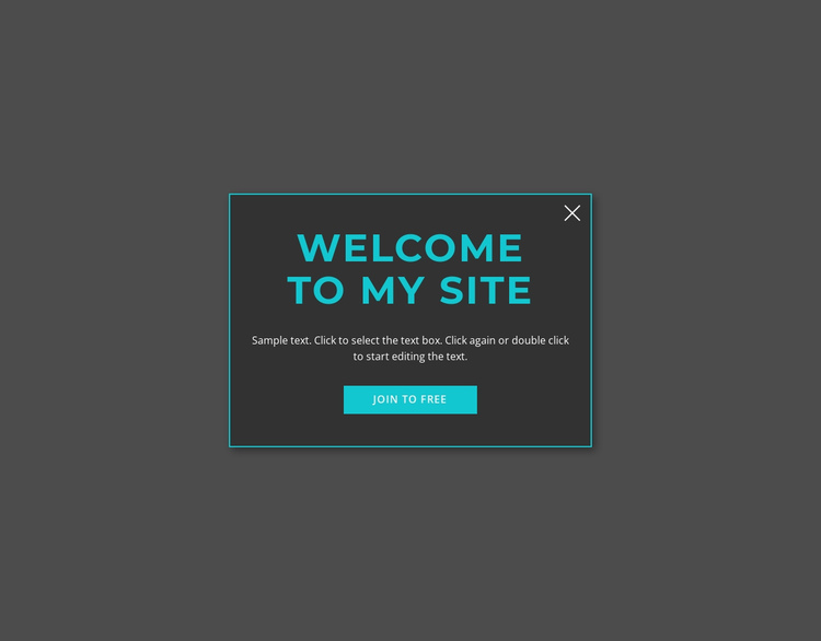 Welcome modal form One Page Template