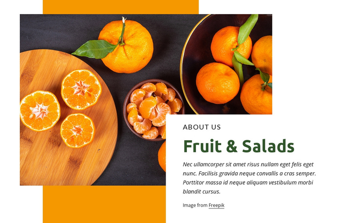 Fruit & salads One Page Template