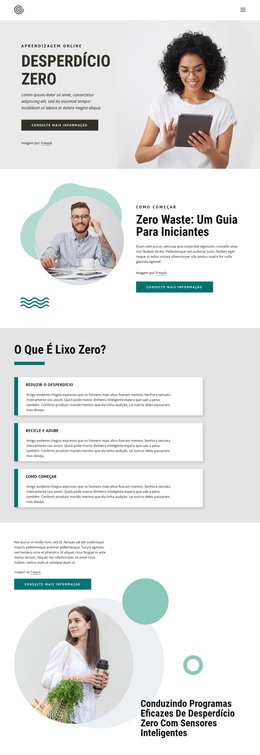 Cursos De Desperdício Zero - Modelo HTML Responsivo