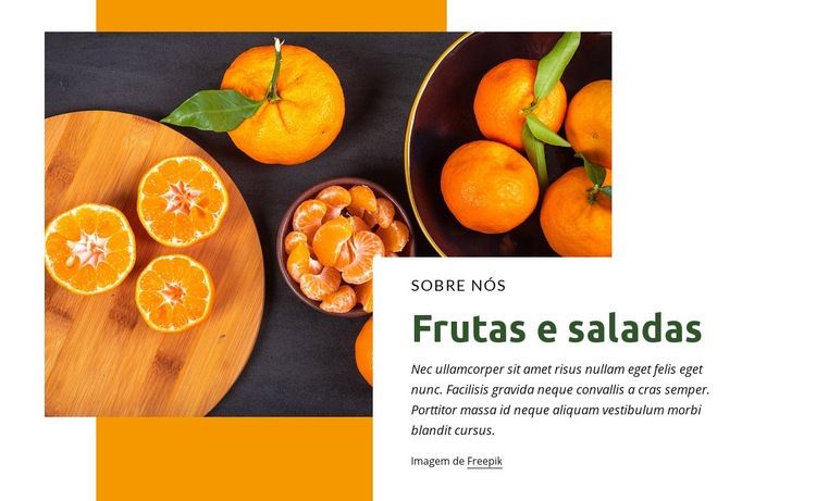 Frutas e saladas Landing Page