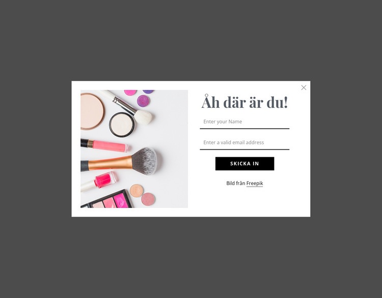 Prenumerera på modal popup CSS -mall