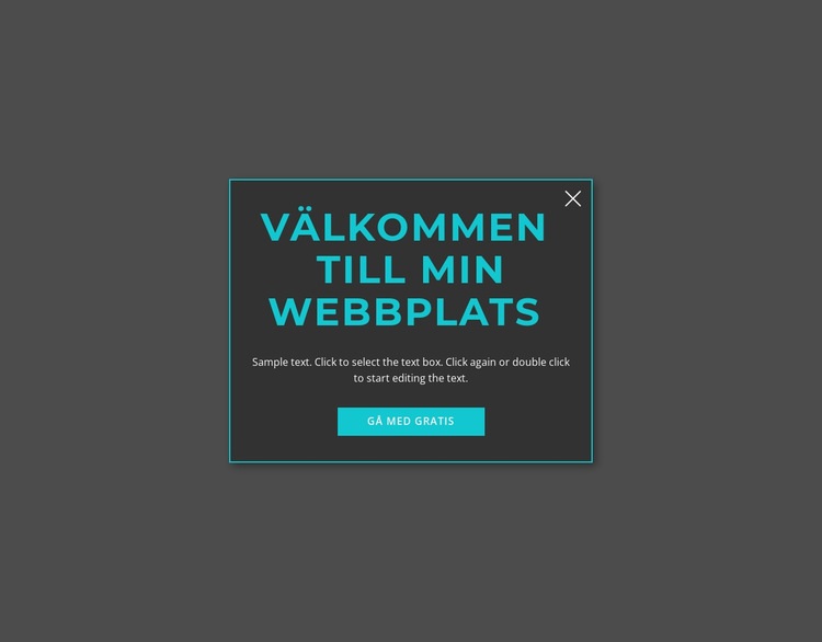 Välkommen modalform Webbplats mall