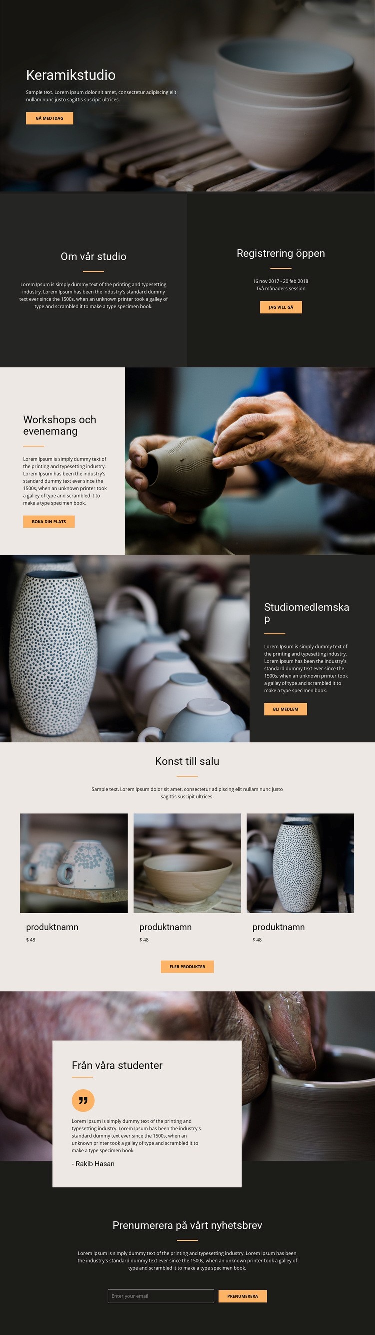 Verkstad keramikkonst WordPress -tema