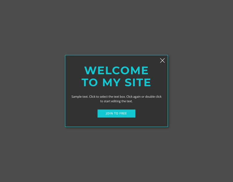 Welcome modal form Template