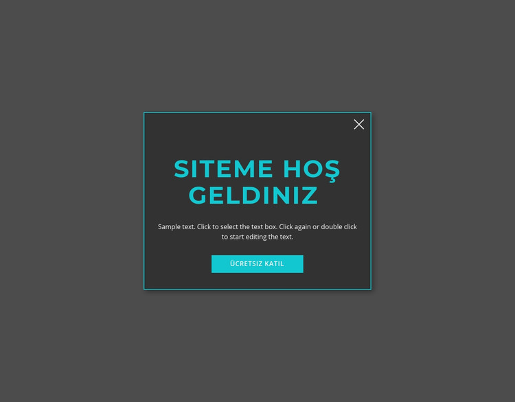 Hoşgeldin modal formu HTML Şablonu