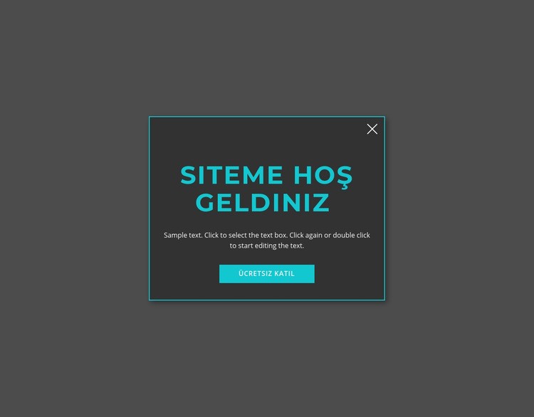 Hoşgeldin modal formu Html Web Sitesi Oluşturucu