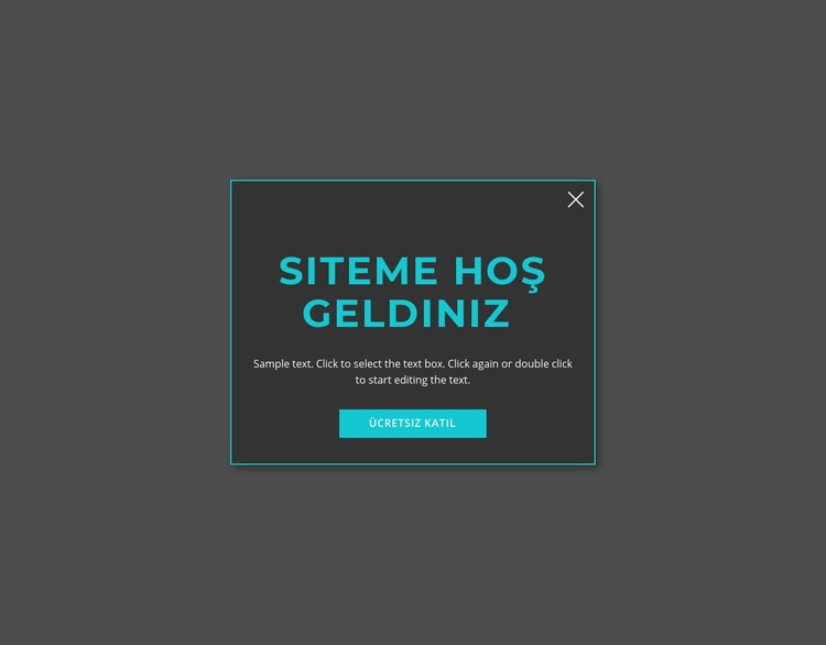 Hoşgeldin modal formu HTML5 Şablonu