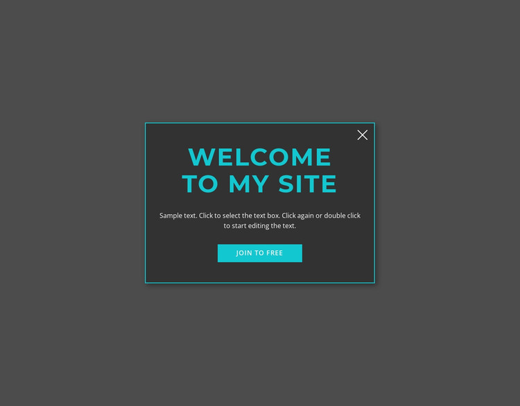 Welcome modal form Web Design