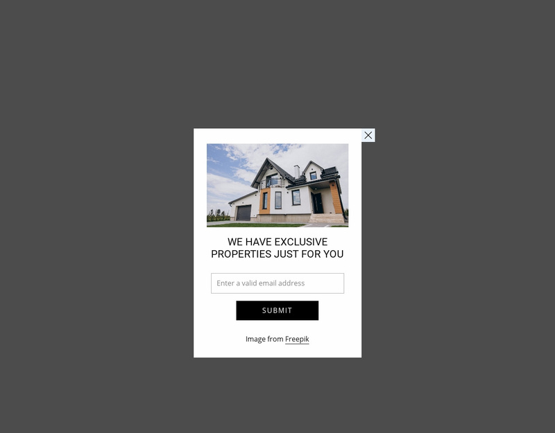 Popup with image and form Webflow Template Alternative