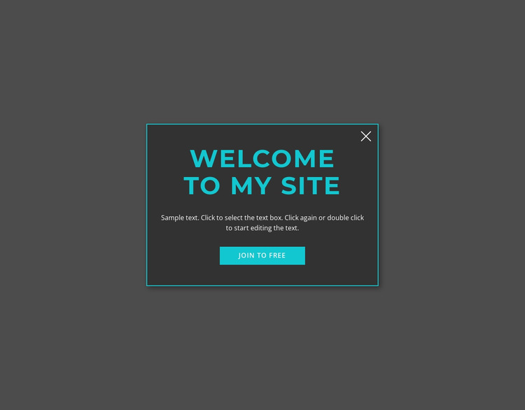 Welcome modal form Website Builder Templates