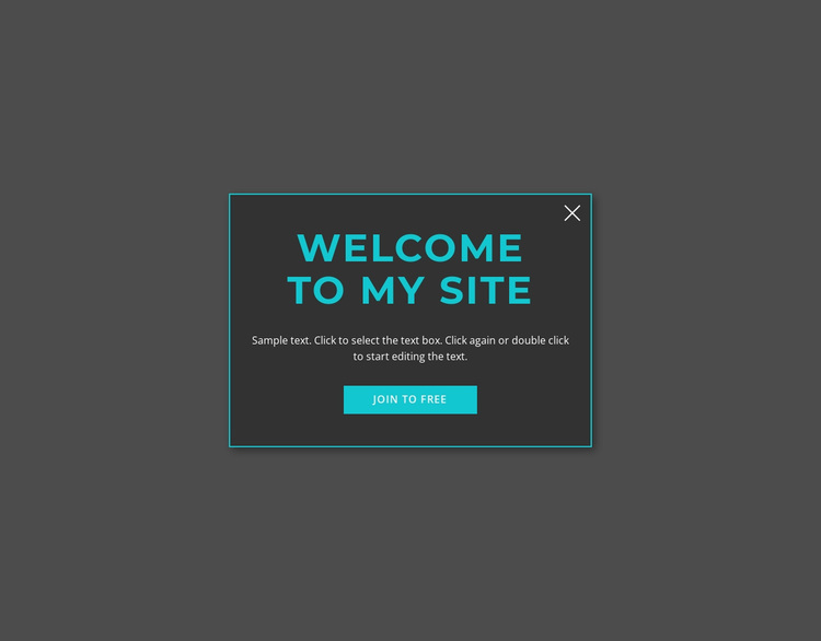 Welcome modal form Website Design