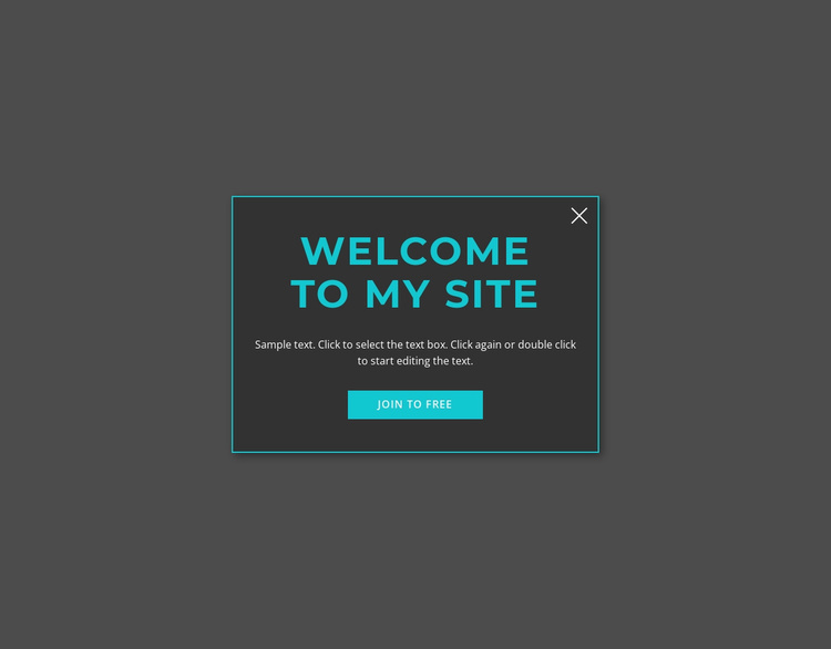 Welcome modal form Landing Page
