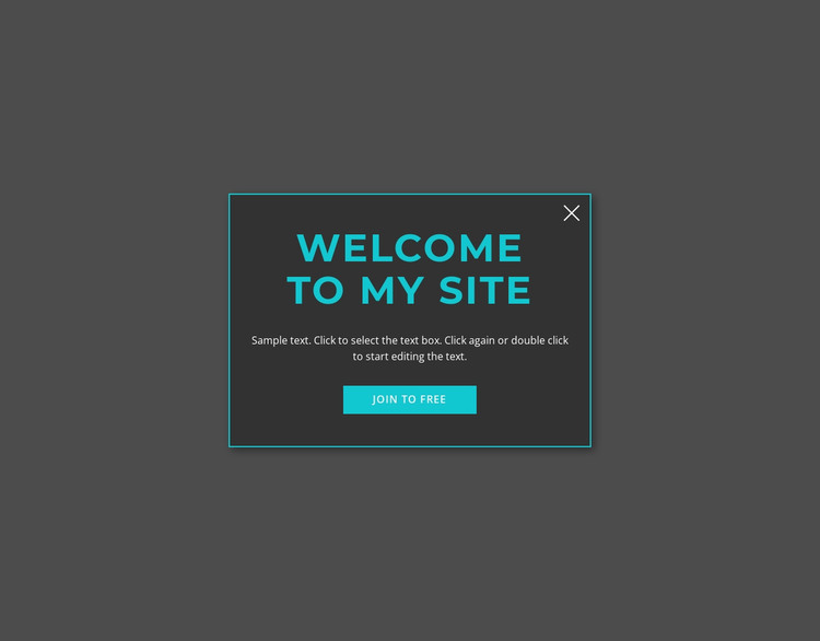 Welcome modal form WordPress Theme